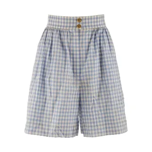 Chanel Blue Plaid Shorts