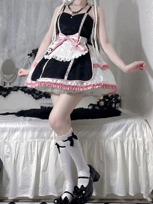 Chinese Style Lolita Dress Bows Sleeveless Jacquard Chinese Style Green Chinese Style Lolita
