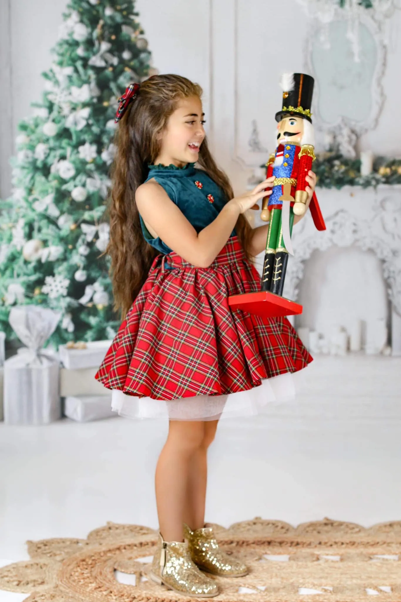 Christmas Plaid Velvet Set