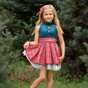 Christmas Plaid Velvet Set