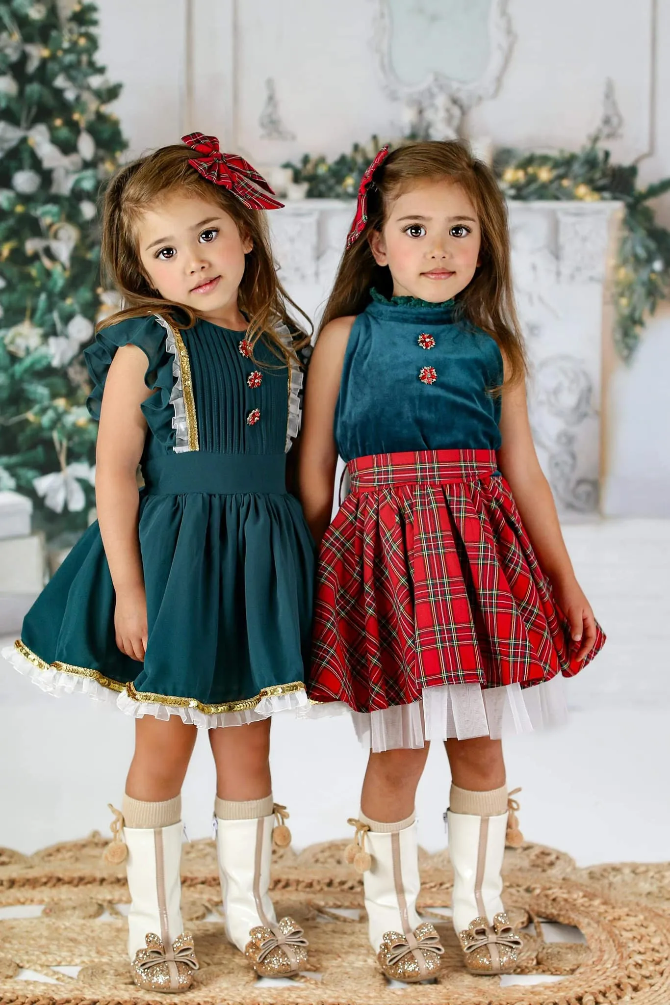 Christmas Plaid Velvet Set