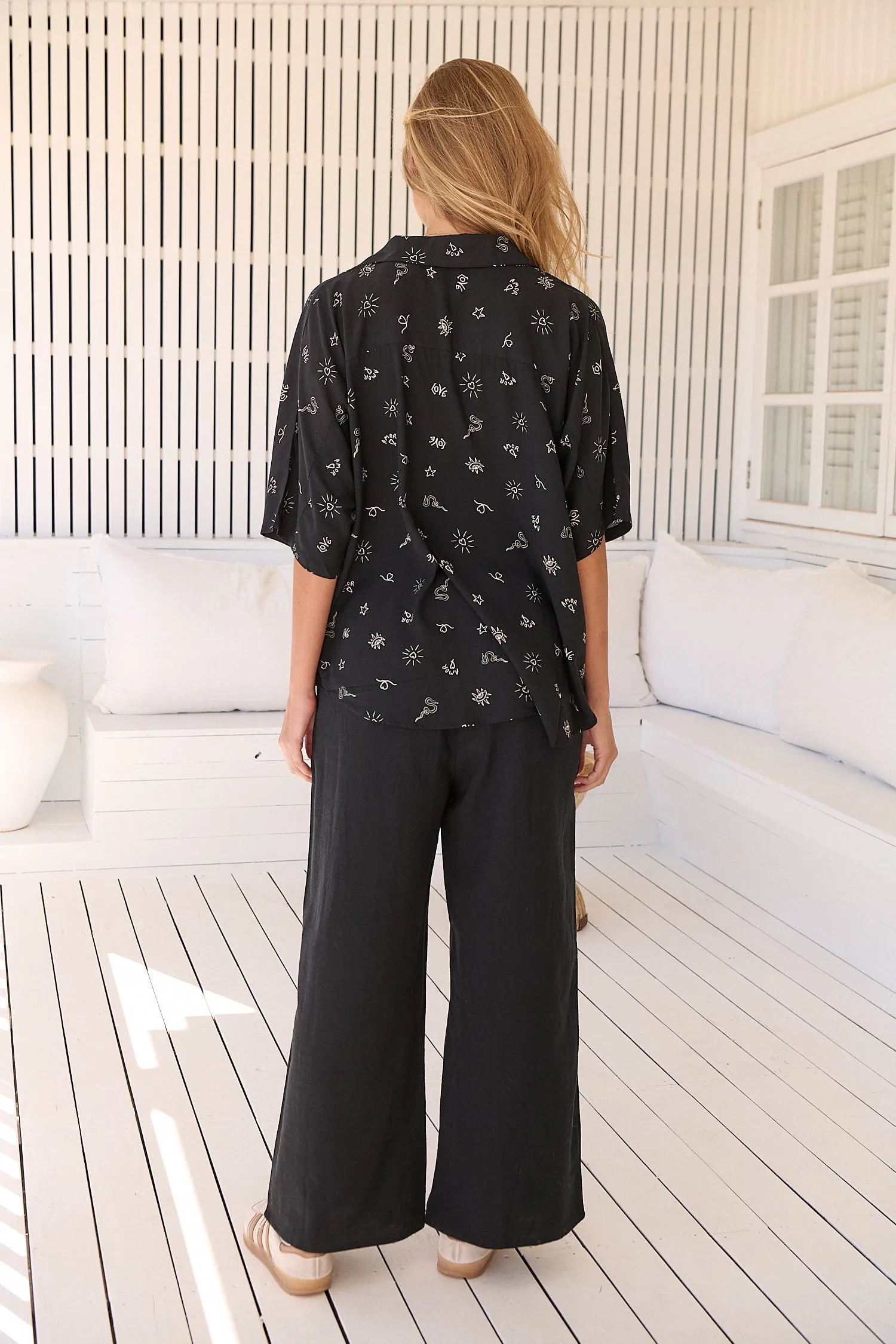 Cici pant -  Love is all around Black