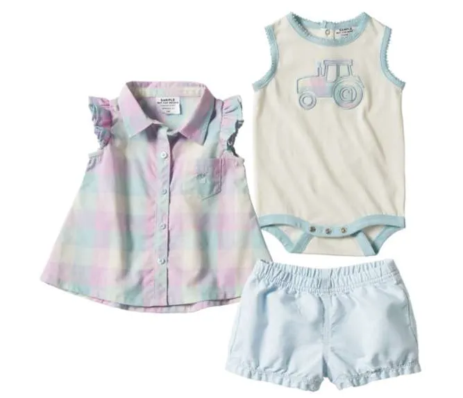 CLCG9749-6 M-SeaAngel Set 3 Piece Carhartt Bodysuit/Shorts/Plaid