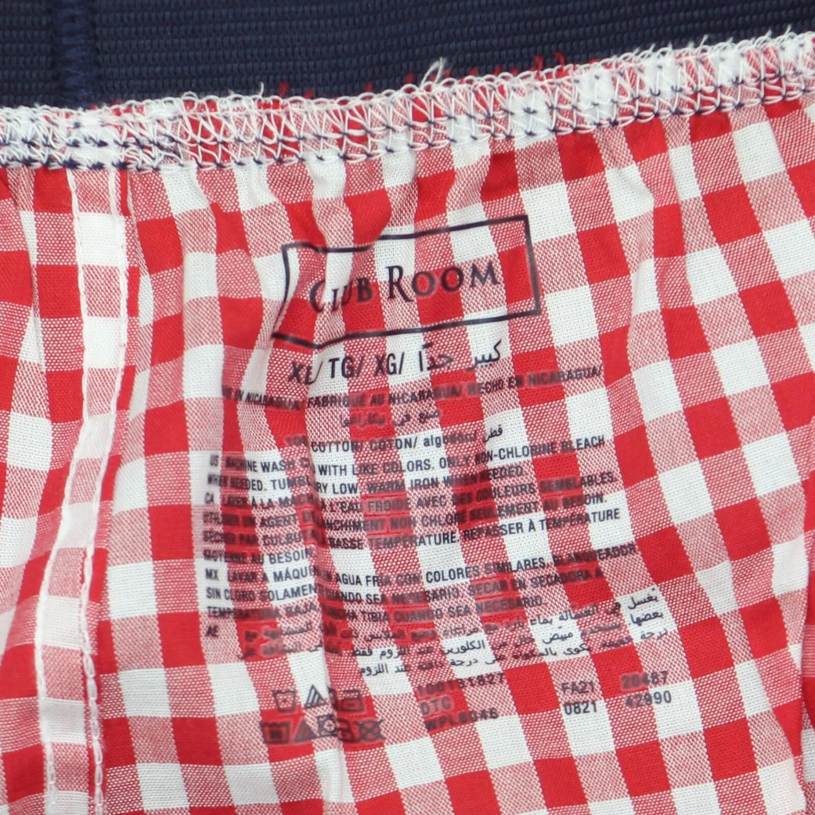 Club Room Men's Holiday Printed Cotton Boxers Red Check XL
