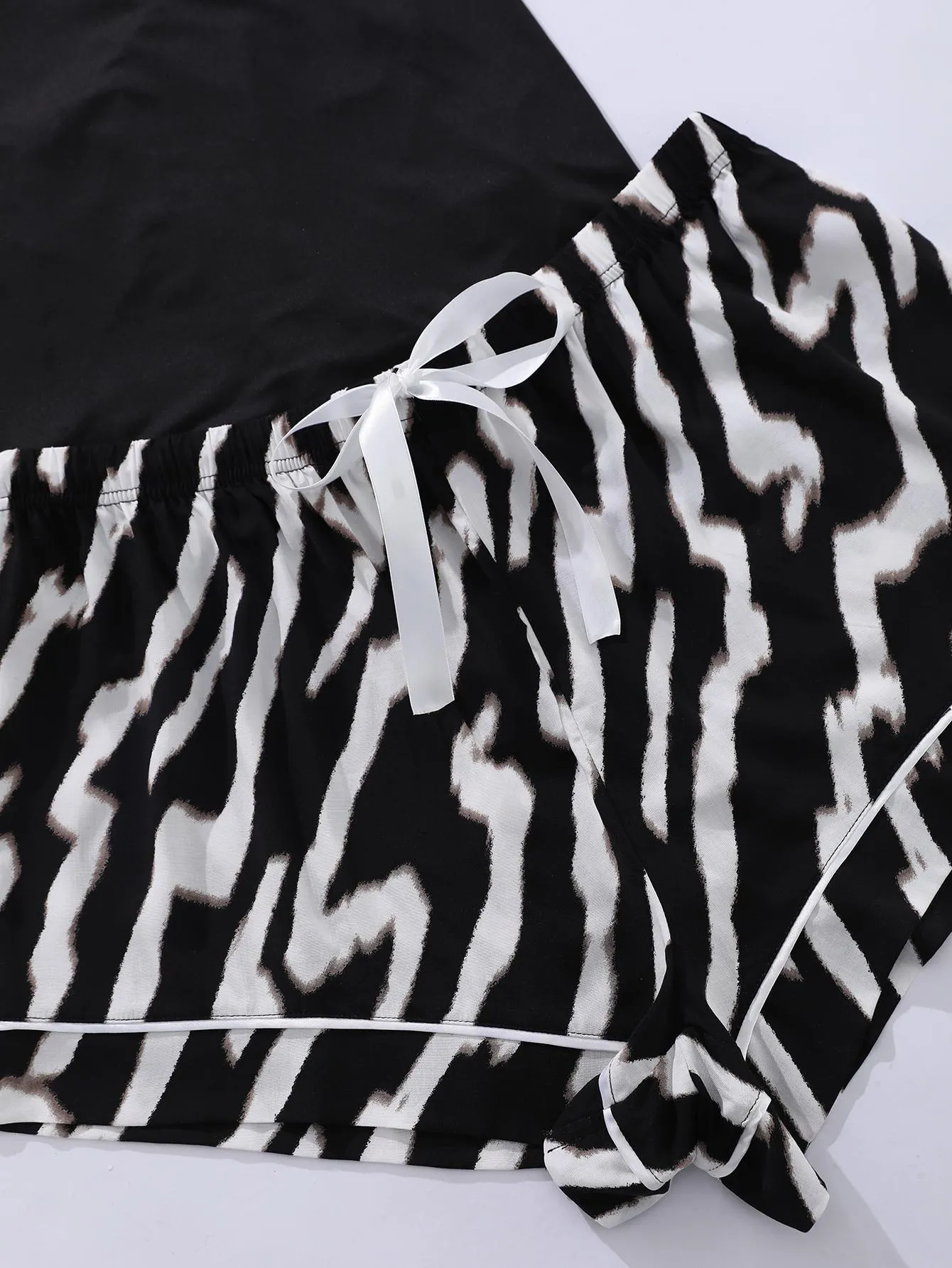 Comfy Plus Size Lace Trim Pajama Set