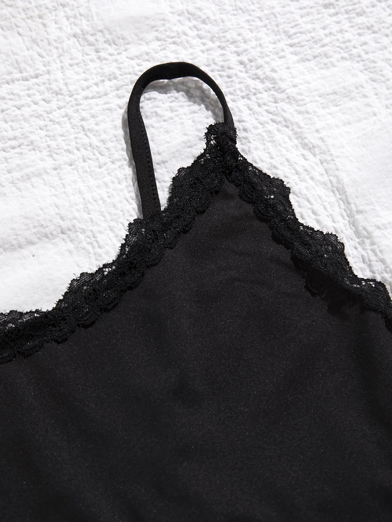Comfy Plus Size Lace Trim Pajama Set