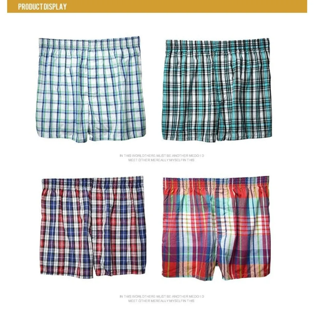 ContiNent 33 5 pcs Mens Underwear Boxers Shorts Casual Cotton Sleep Underpants Quality Plaid Loose Comfortable Homewear Striped Arrow Panties