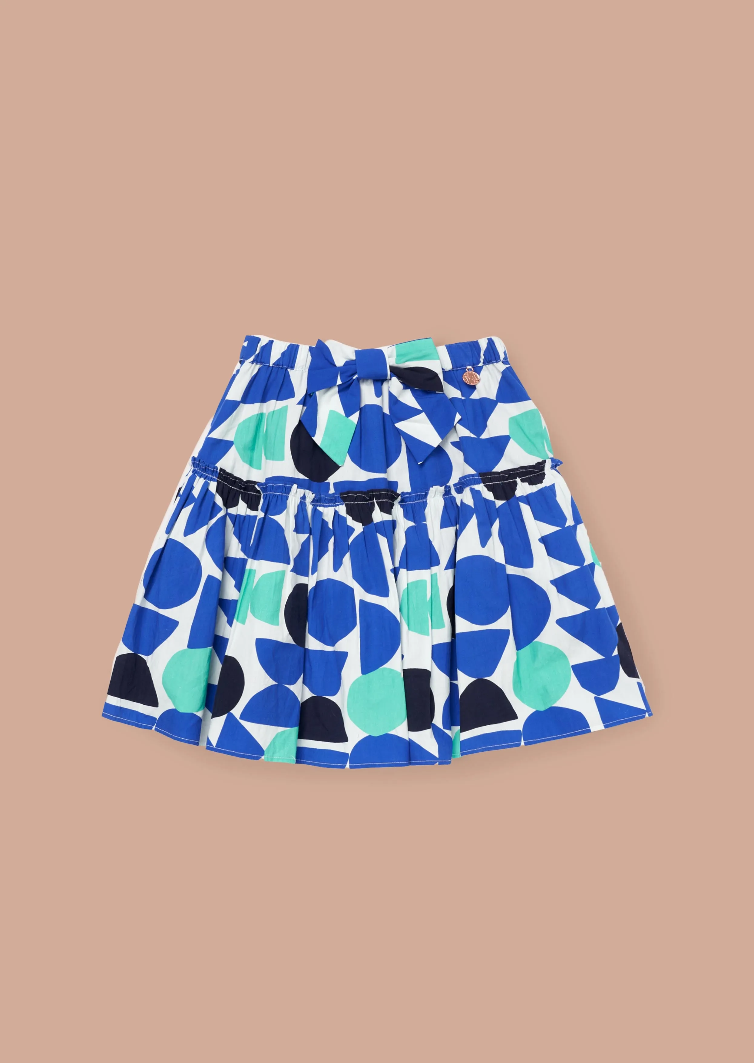 Corina Blue Print Tiered Skirt