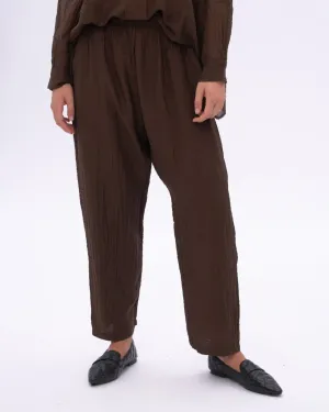 Cotton Silk Blend Drawstring Pants