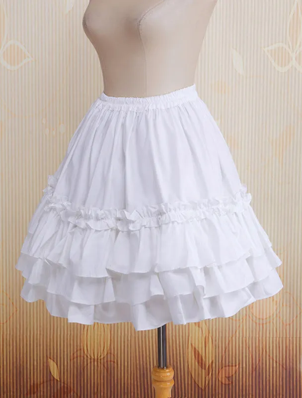 Cotton White Multi-layer Lace Lolita Skirt