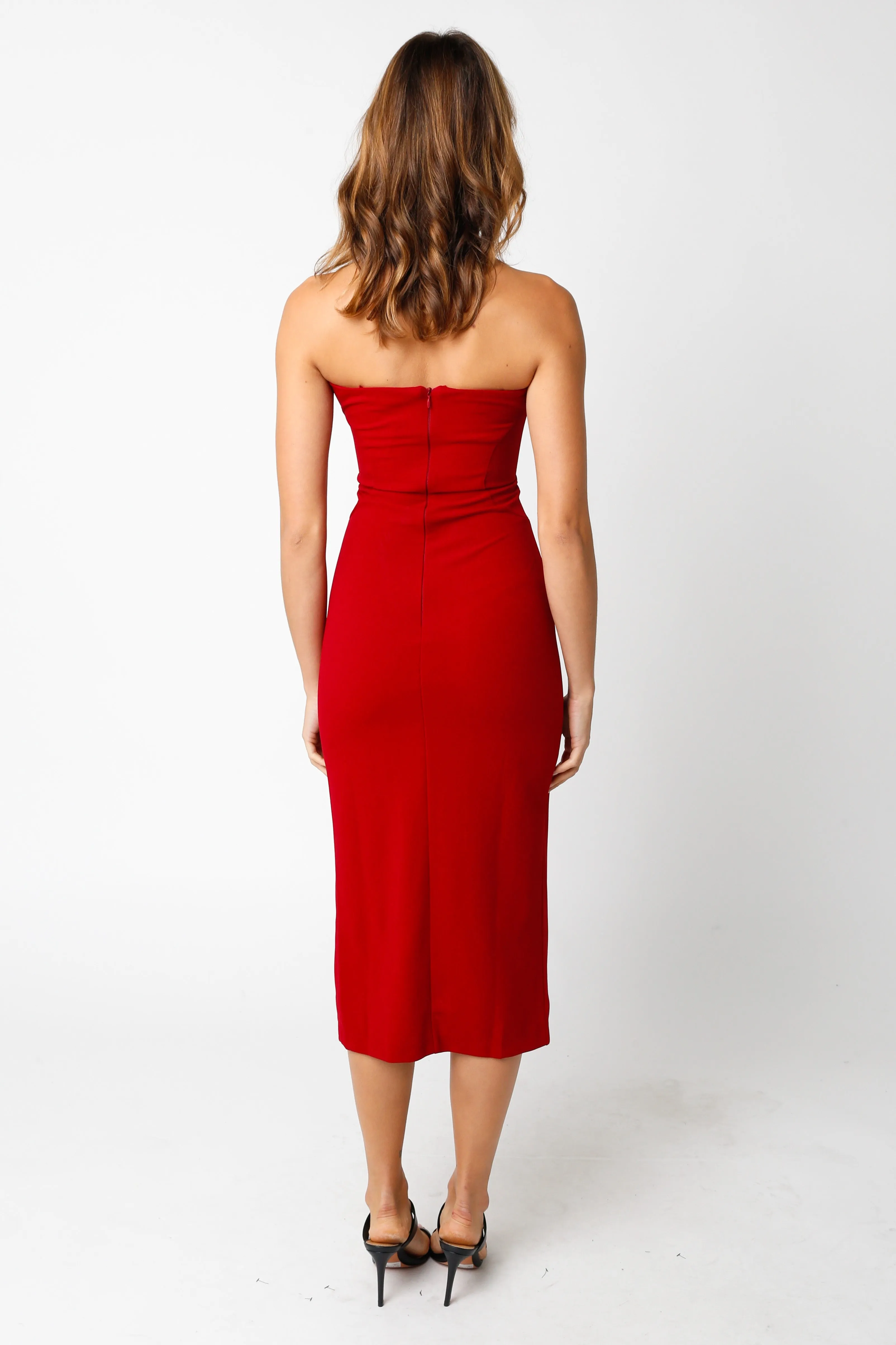Crimson Midi Dress