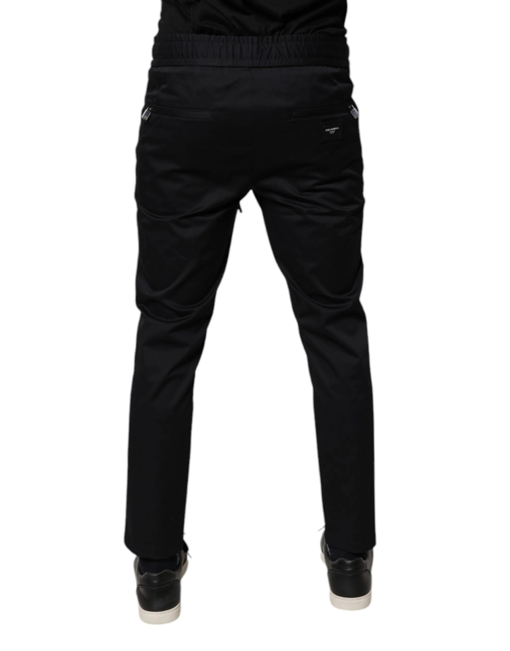 Dark Blue Cotton Men Jogger Sweatpants Pants