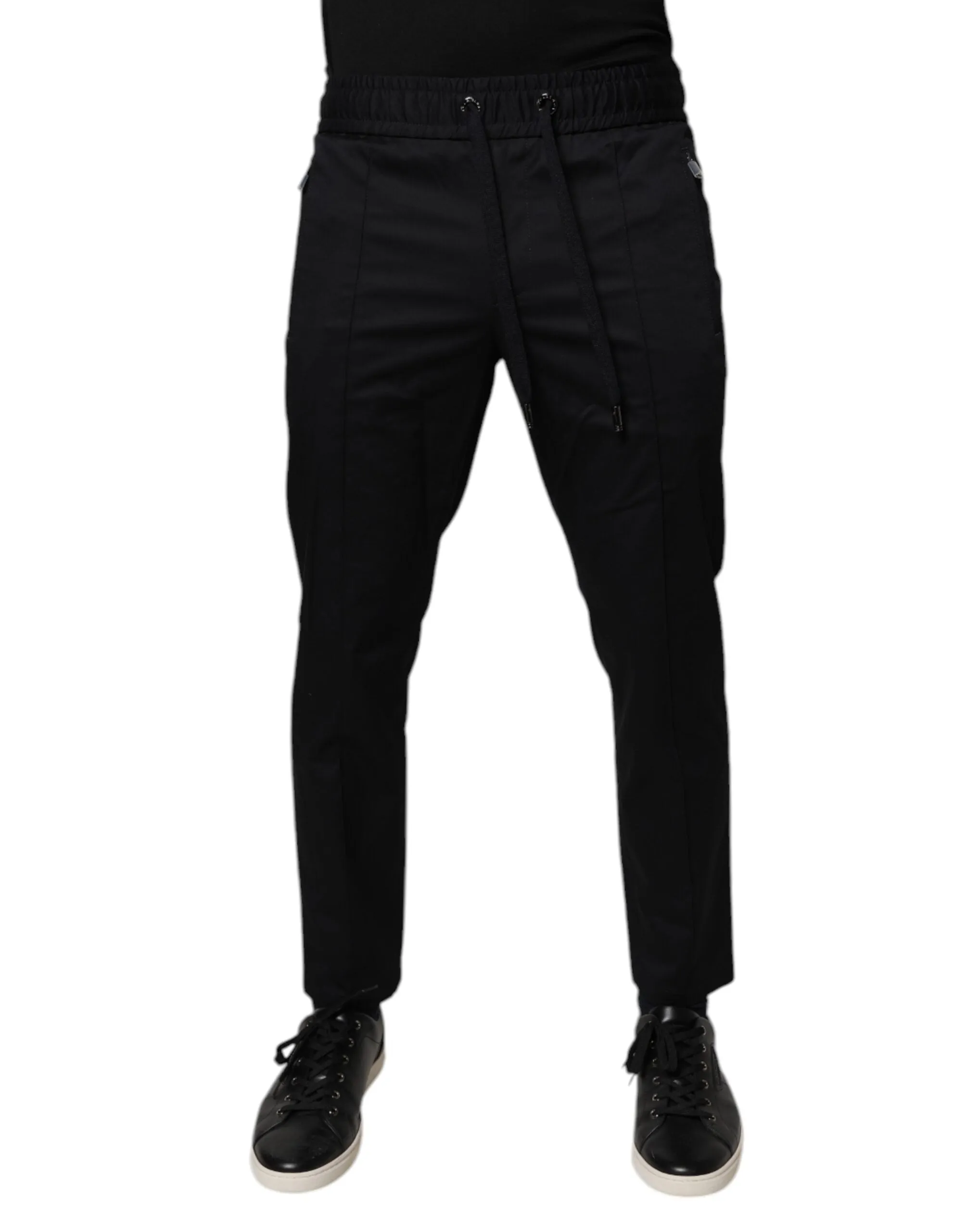 Dark Blue Cotton Men Jogger Sweatpants Pants