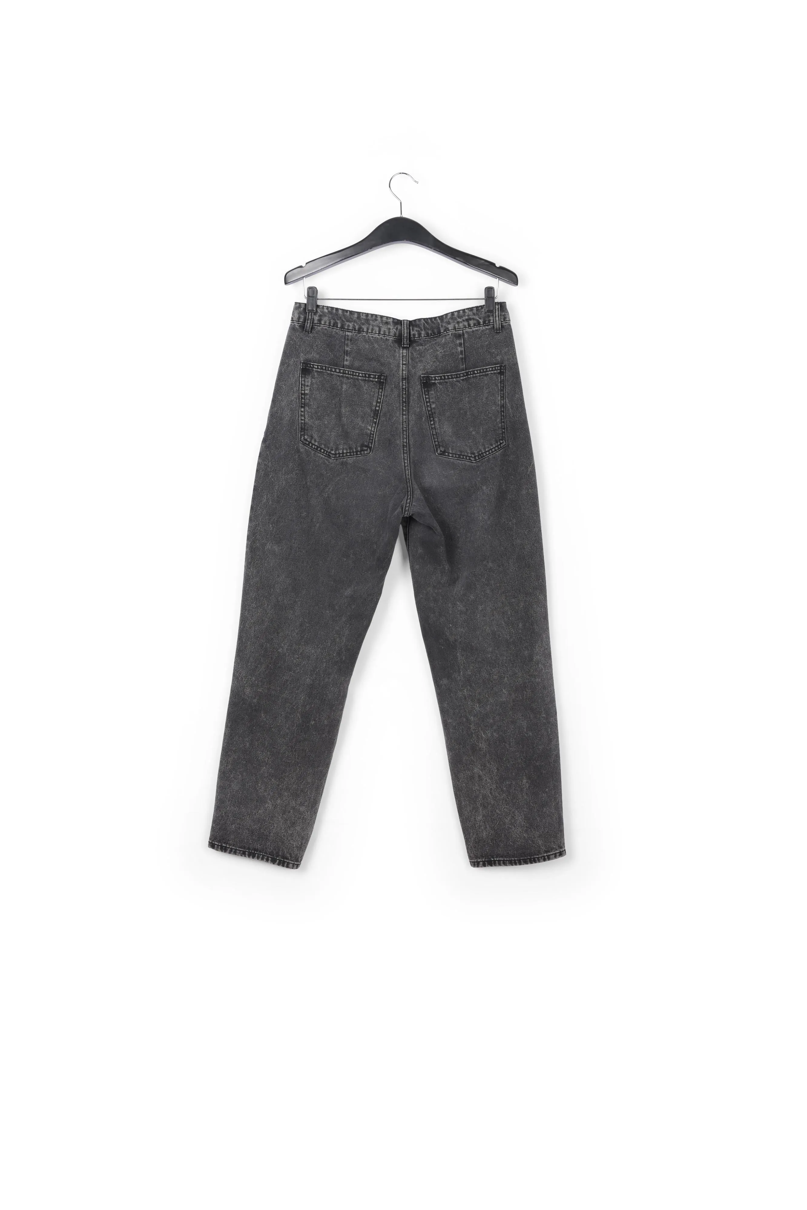 Dark grey high-rise tapered jeans