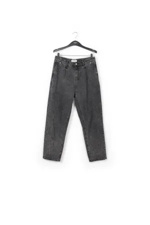 Dark grey high-rise tapered jeans