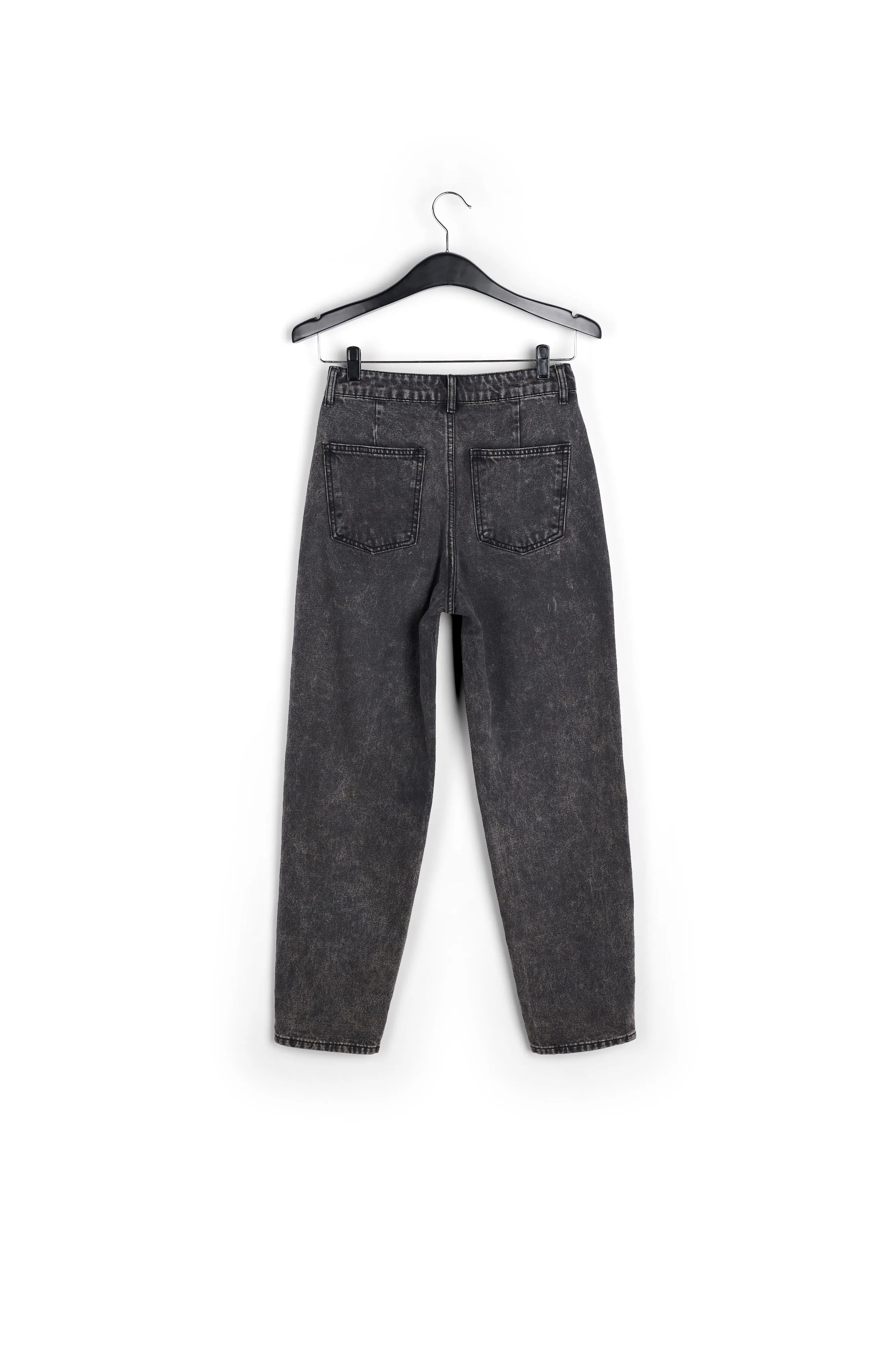 Dark grey high-rise tapered jeans