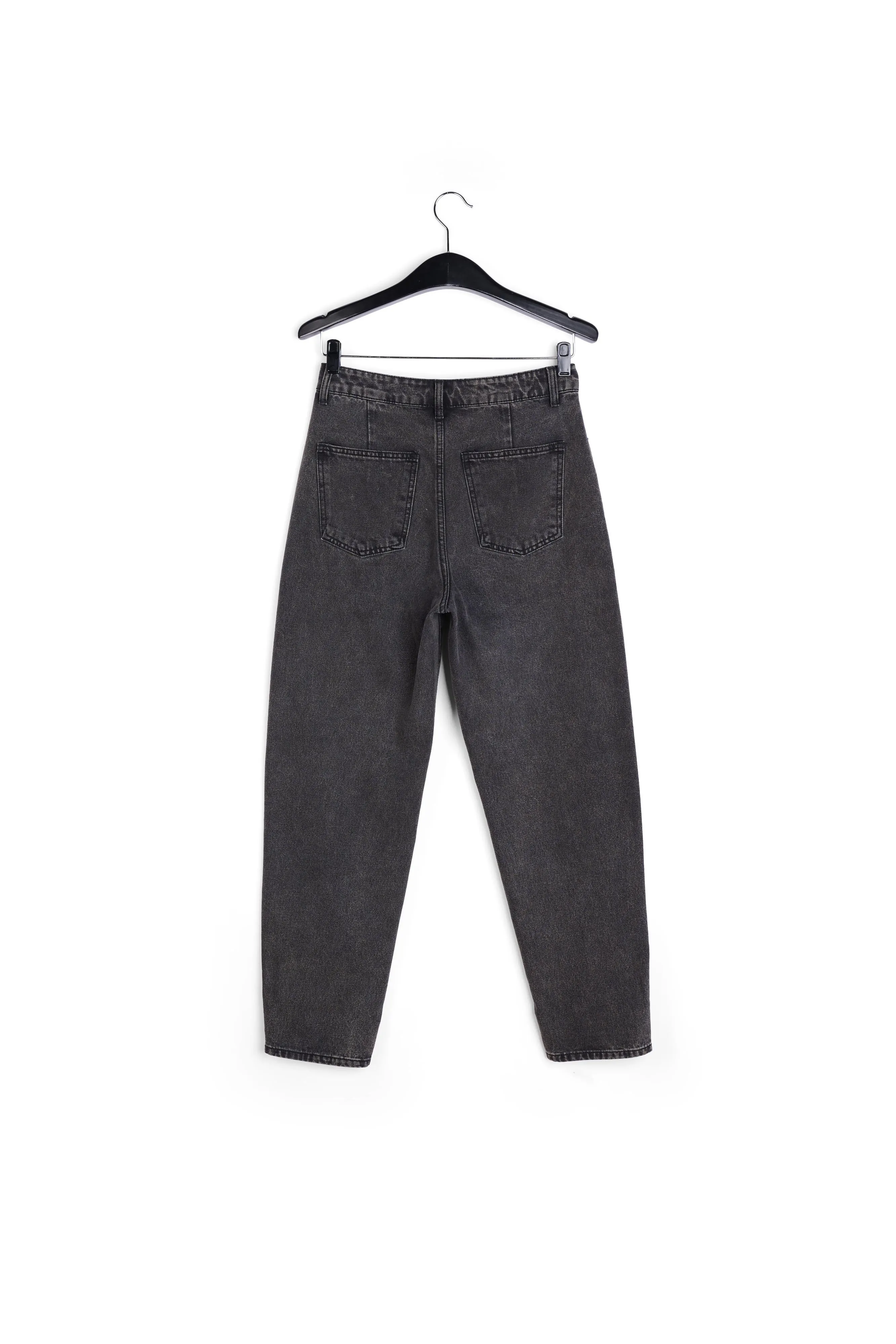 Dark grey high-rise tapered jeans