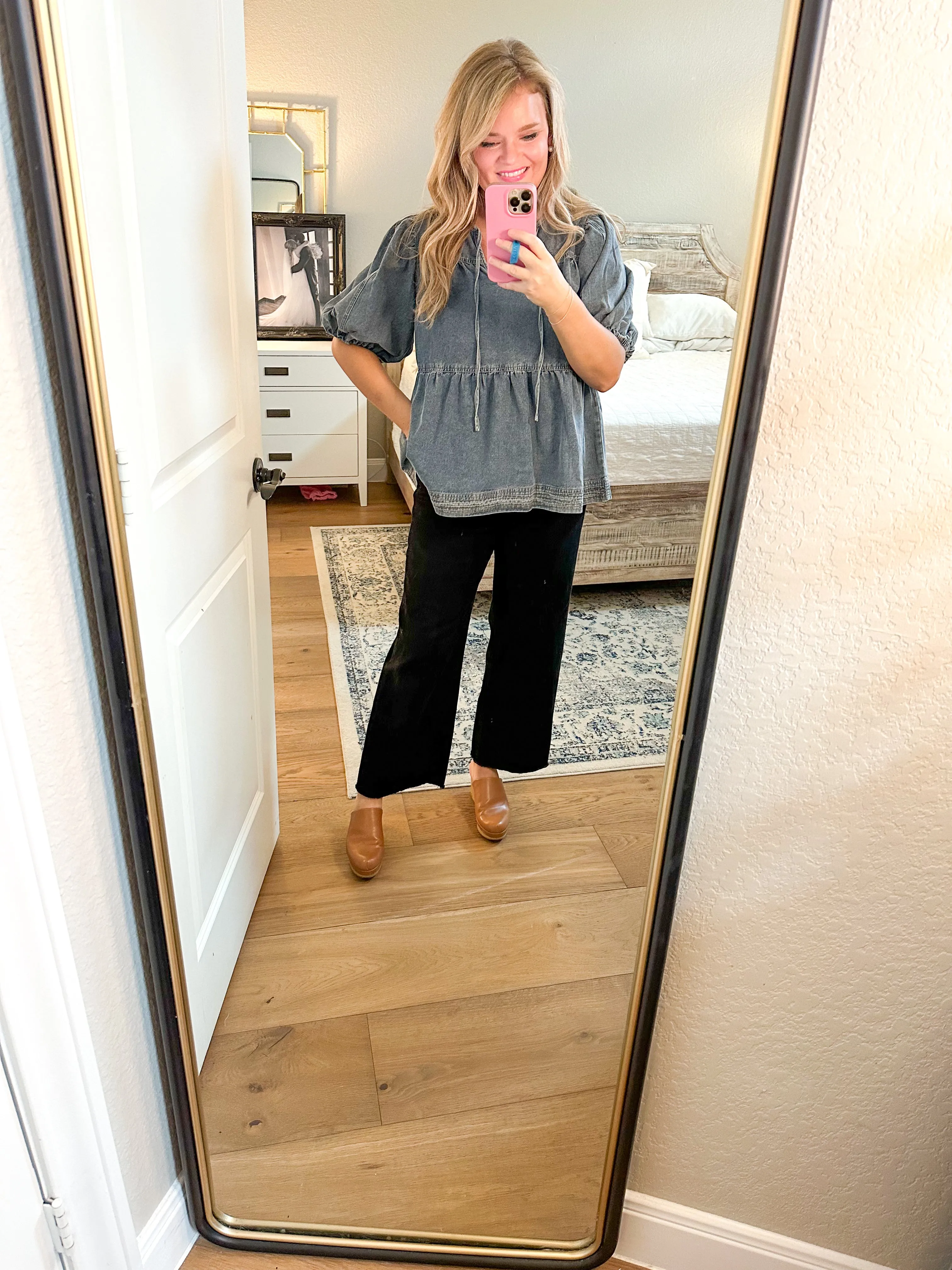Denim Seam Top
