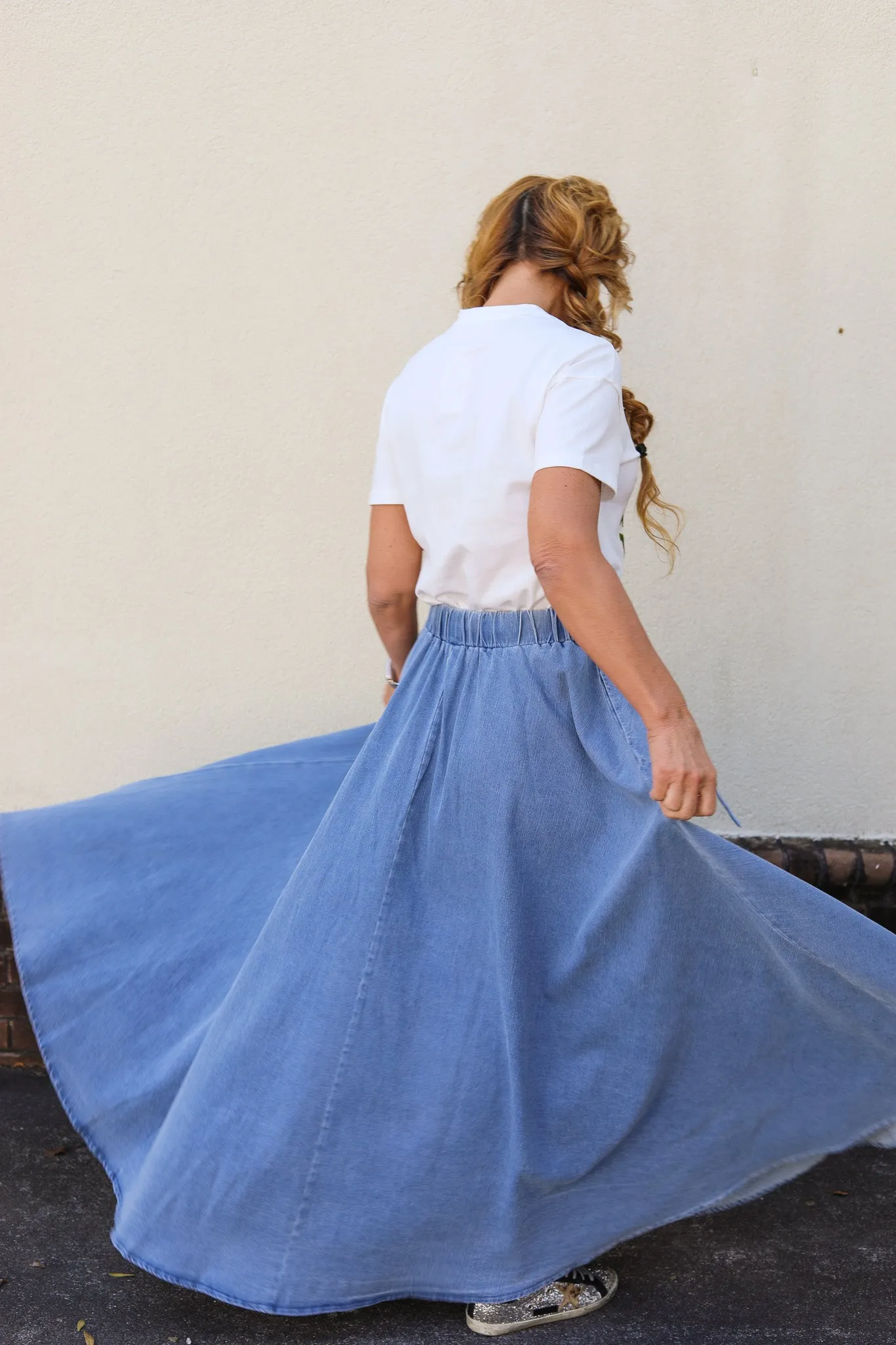 Denim Zipper Skirt