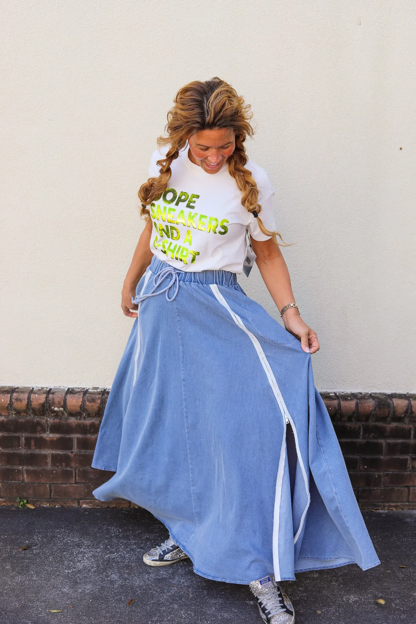 Denim Zipper Skirt