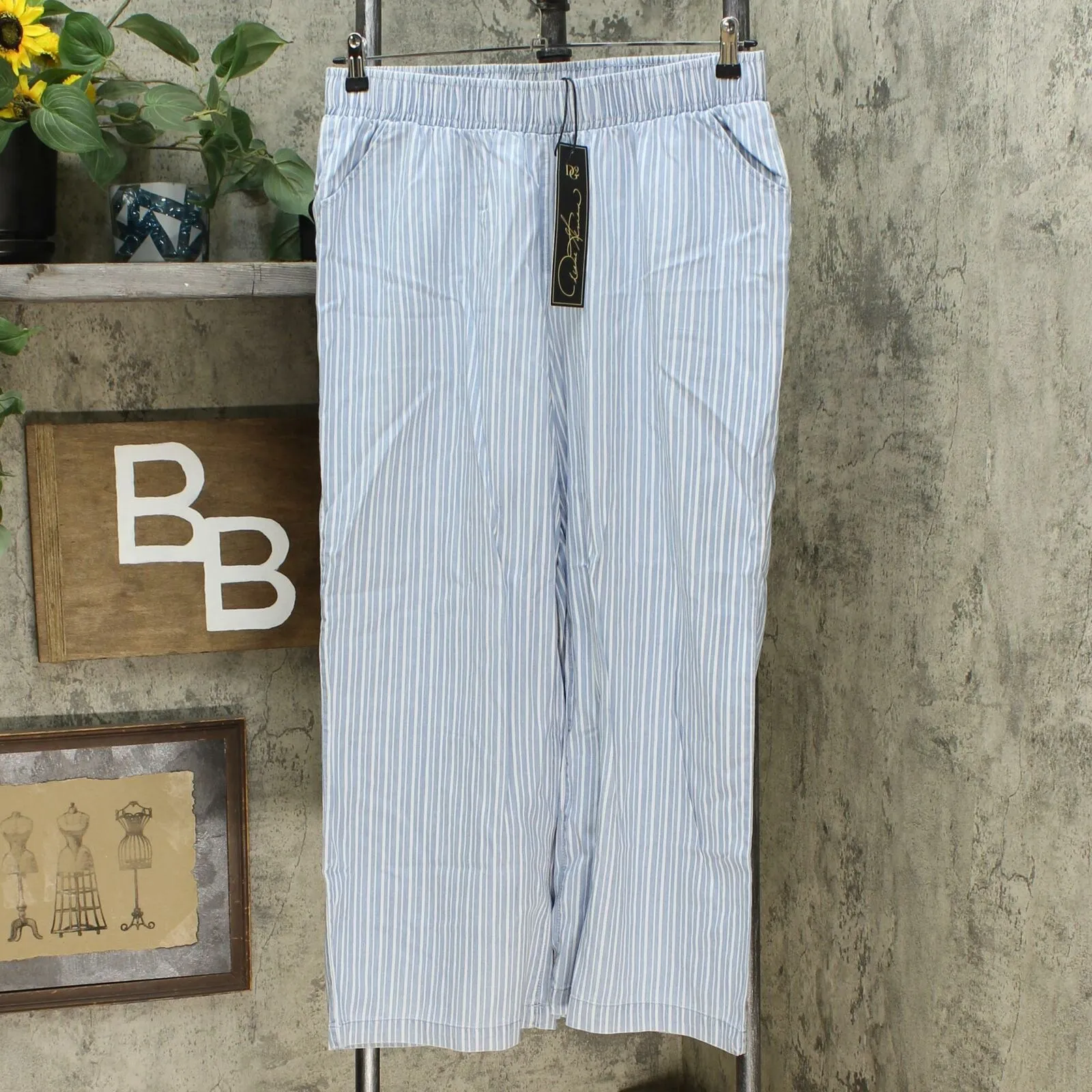 DG2 by Diane Gilman Women's Petite Soft Denim Wide Leg Pants