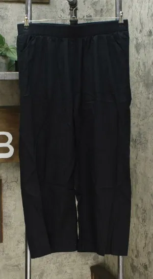 DG2 by Diane Gilman Women's Petite SoftCell Chambray Wide Leg Pants Black PL
