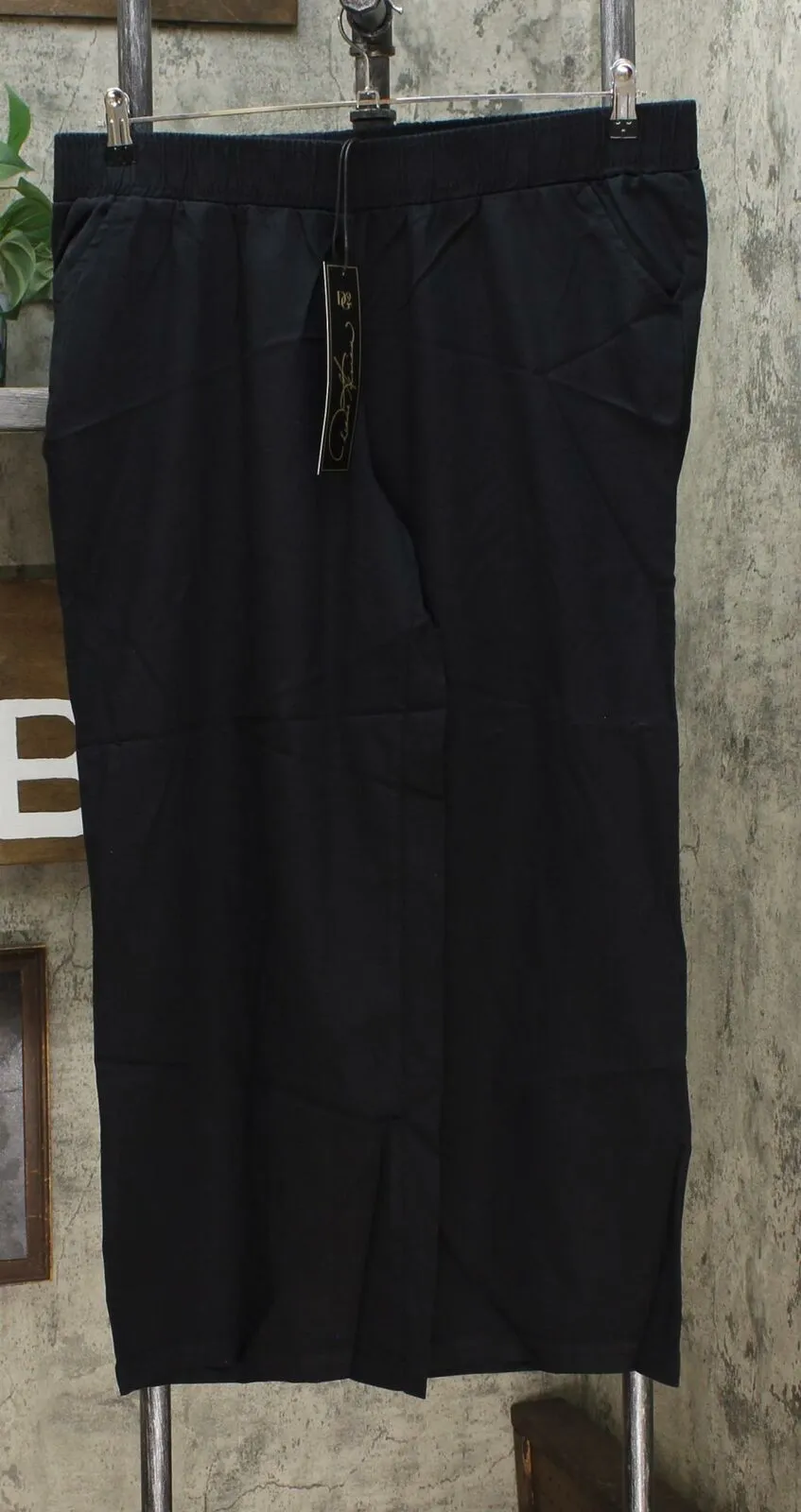 DG2 by Diane Gilman Women's Petite SoftCell Chambray Wide Leg Pants