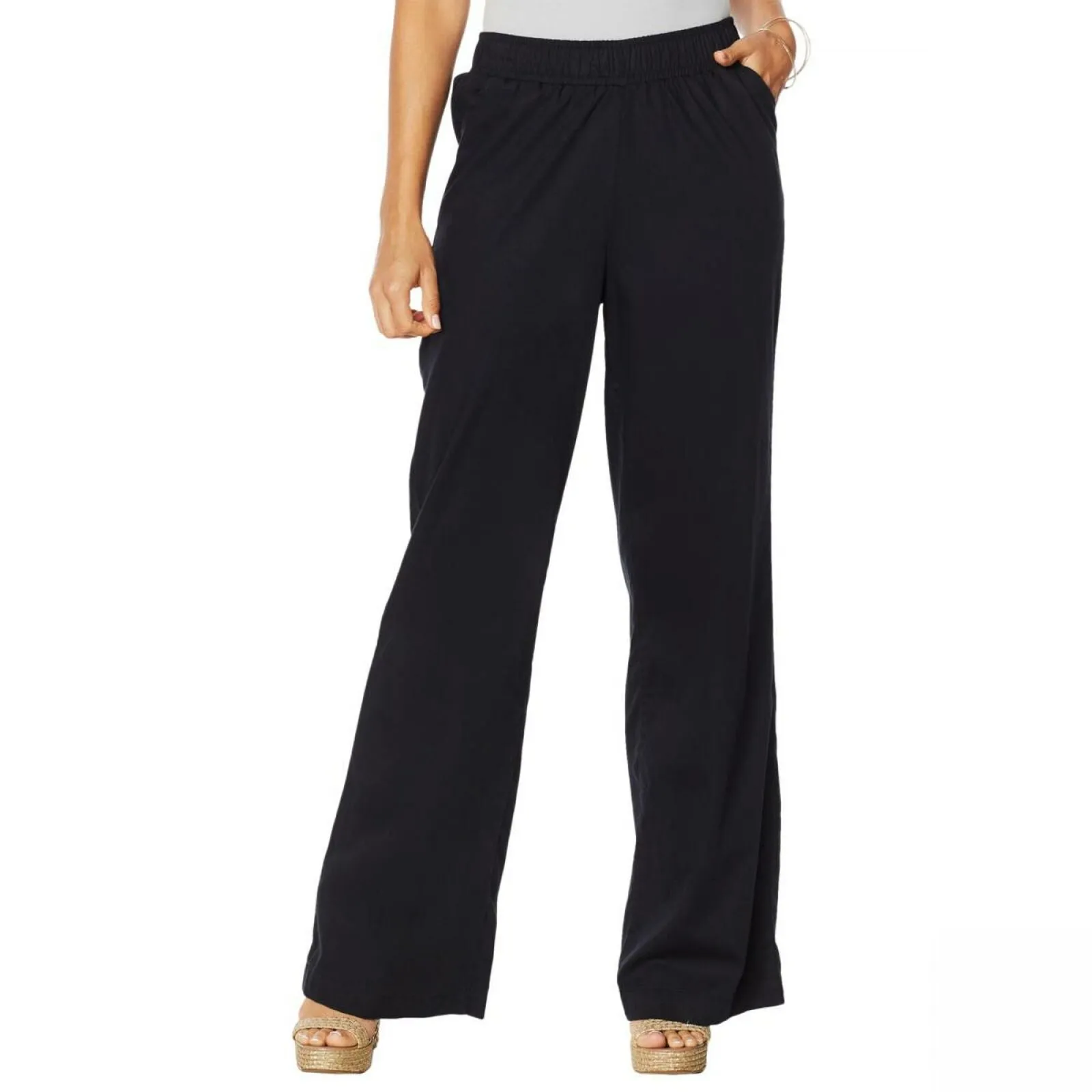 DG2 by Diane Gilman Women's Plus Size Soft Denim Wide Leg Pants