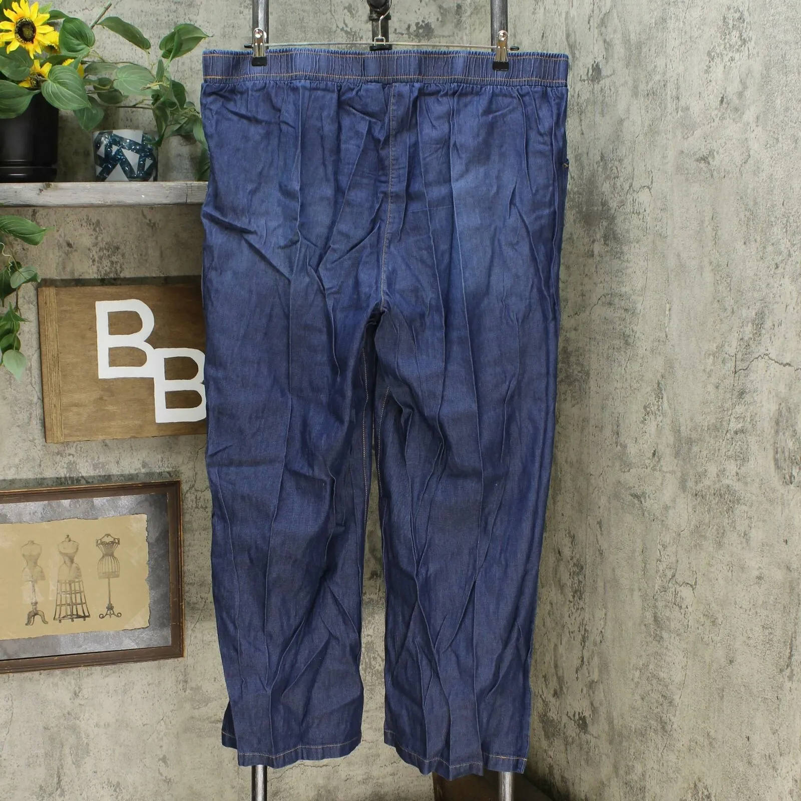 DG2 by Diane Gilman Women's Plus Size Soft Denim Wide Leg Pants