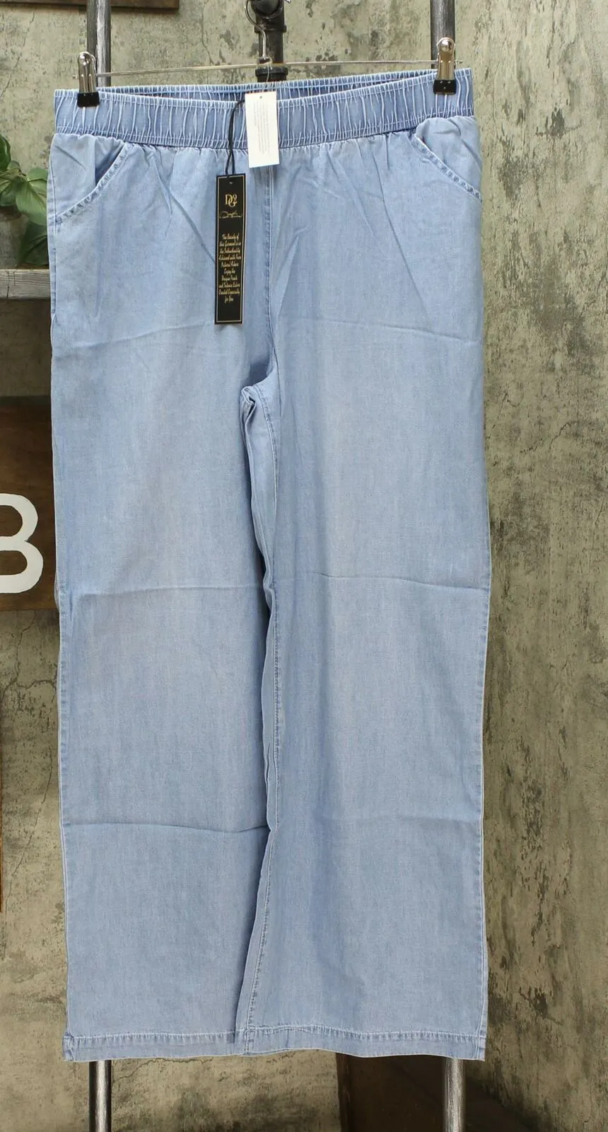 DG2 by Diane Gilman Women's SoftCell Denim Wide Leg Pants