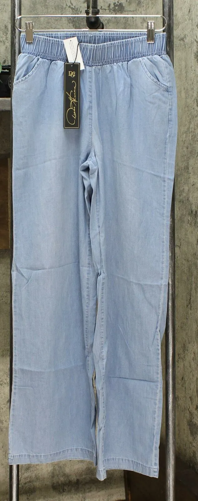 DG2 by Diane Gilman Women's Tall SoftCell Chambray Wide Leg Pants