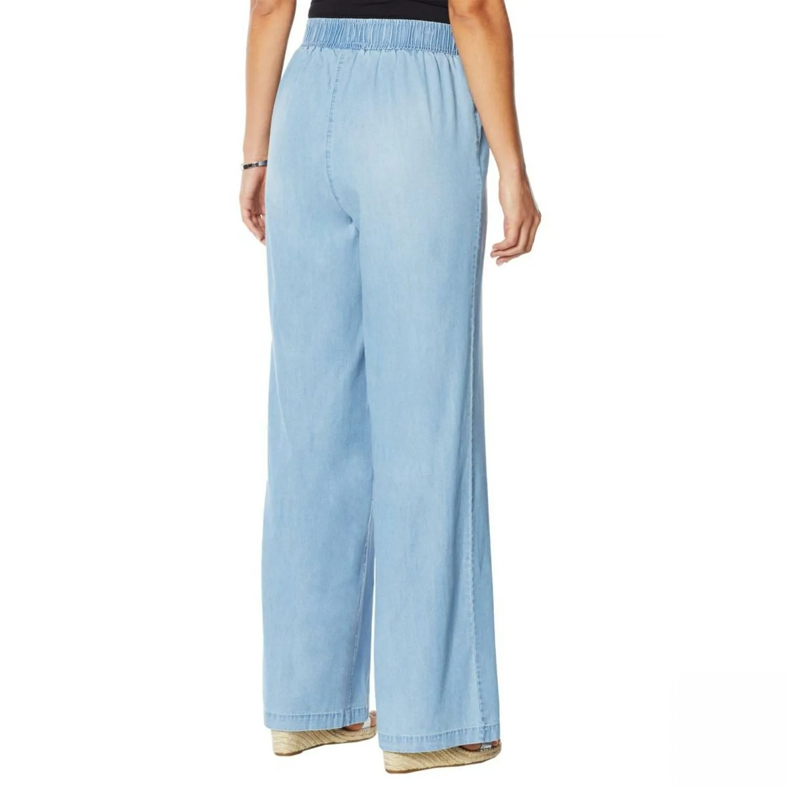 DG2 by Diane Gilman Women's Tall SoftCell Chambray Wide Leg Pants