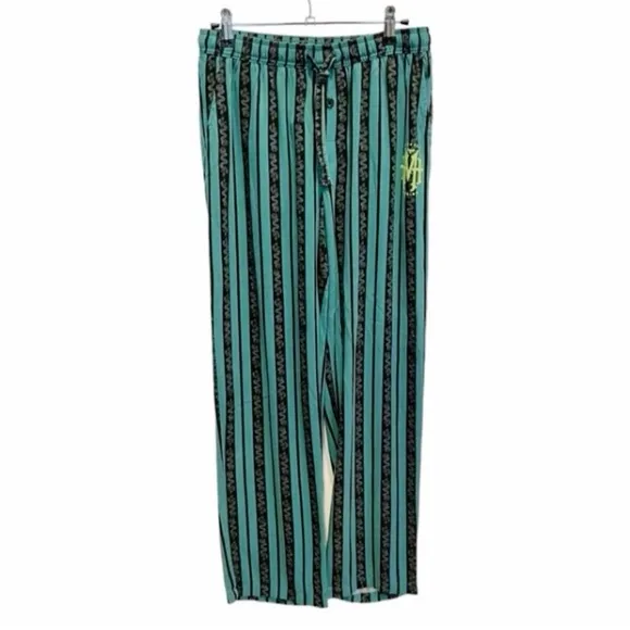 Disney Haunted Mansion Pajama Pants Size XS Green Black Striped Sleep Lounge