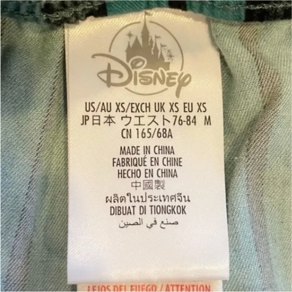 Disney Haunted Mansion Pajama Pants Size XS Green Black Striped Sleep Lounge