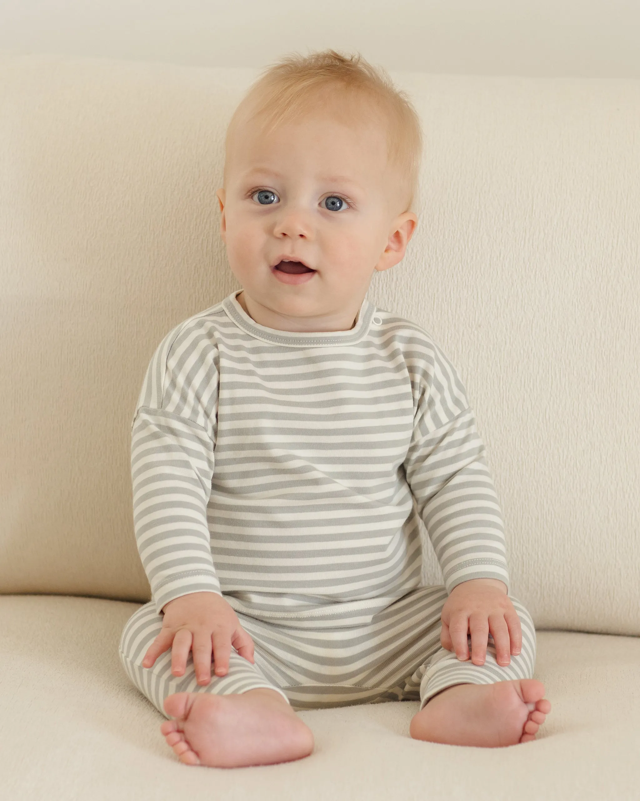 Drawstring Pant || Sage Stripe