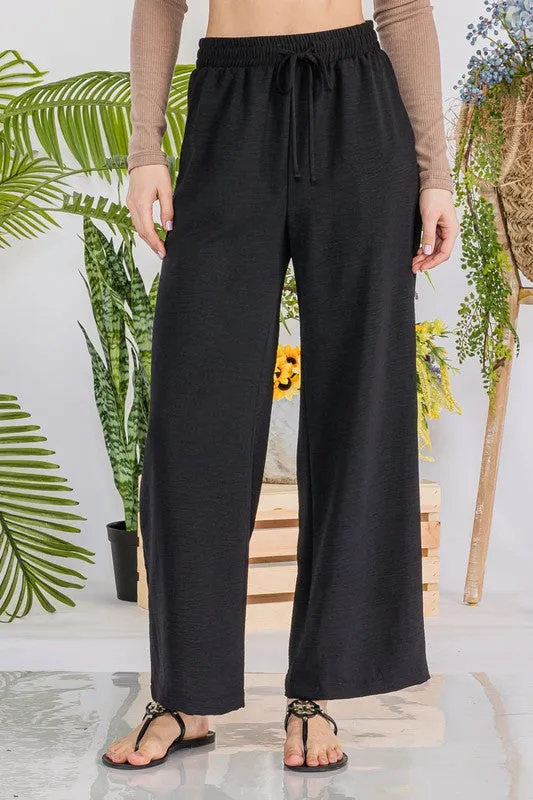Drawstring Pants With Side Pockets