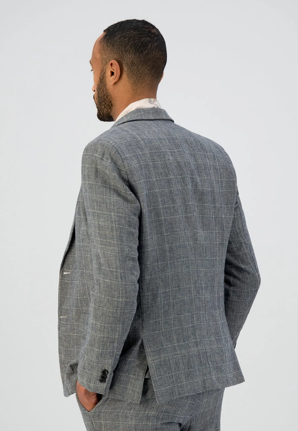DSTREZZED CHECK ON LINEN BLAZER 111340