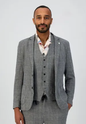 DSTREZZED CHECK ON LINEN BLAZER 111340
