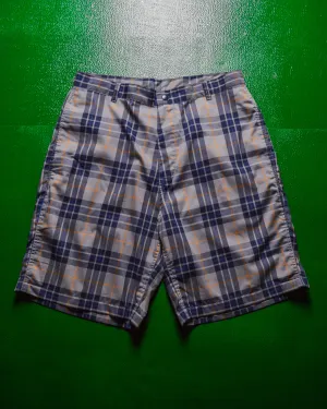 Early 2000s Plaid / Check Mesh Ventilation Shorts  (32~34)