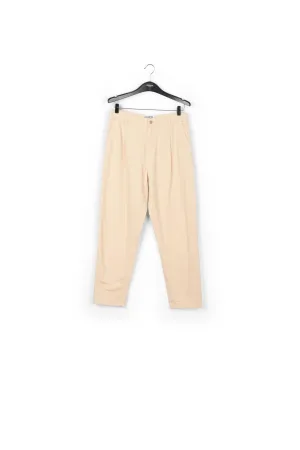 Ecru denim tapered high-rise jeans