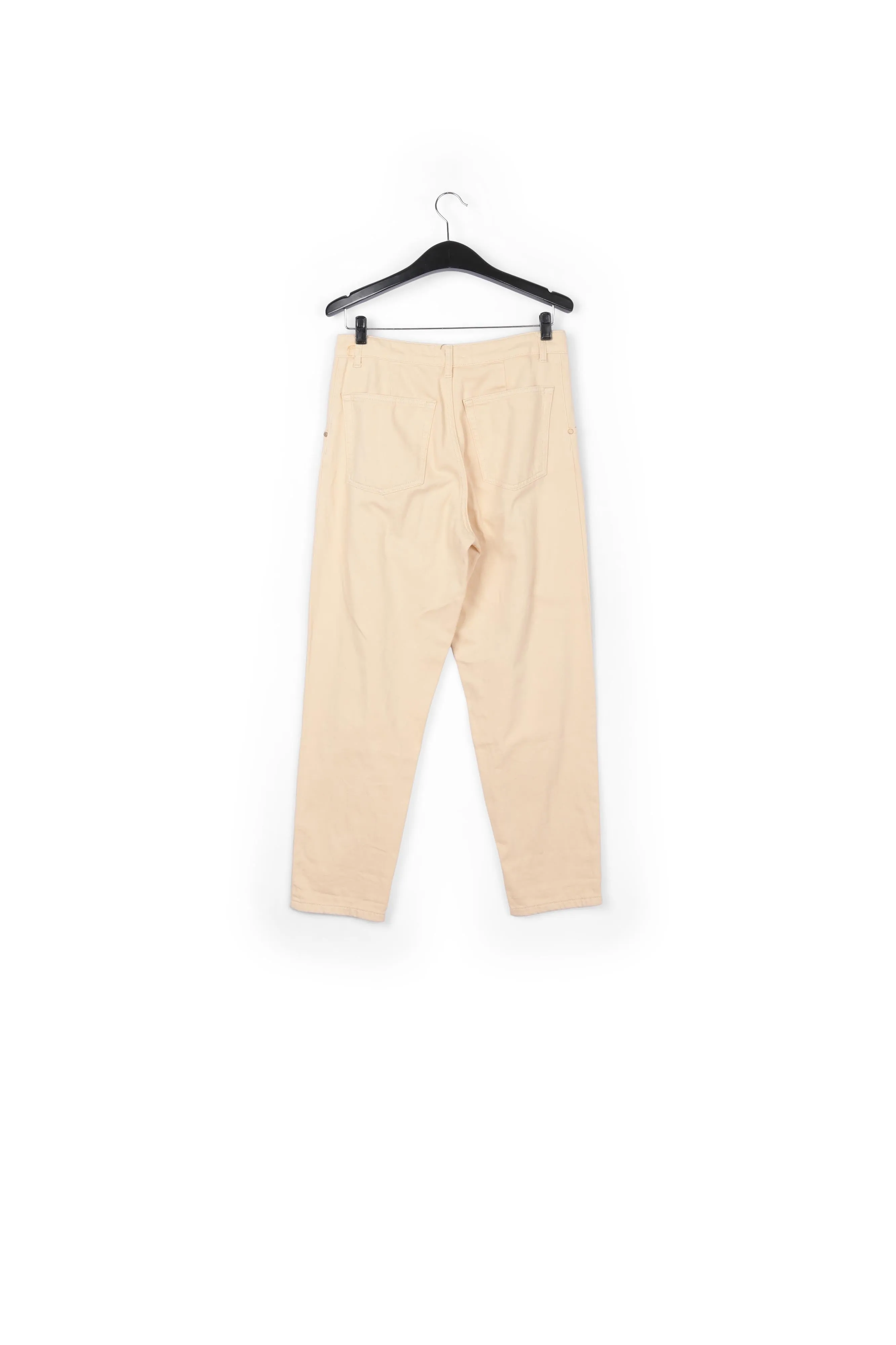 Ecru denim tapered high-rise jeans