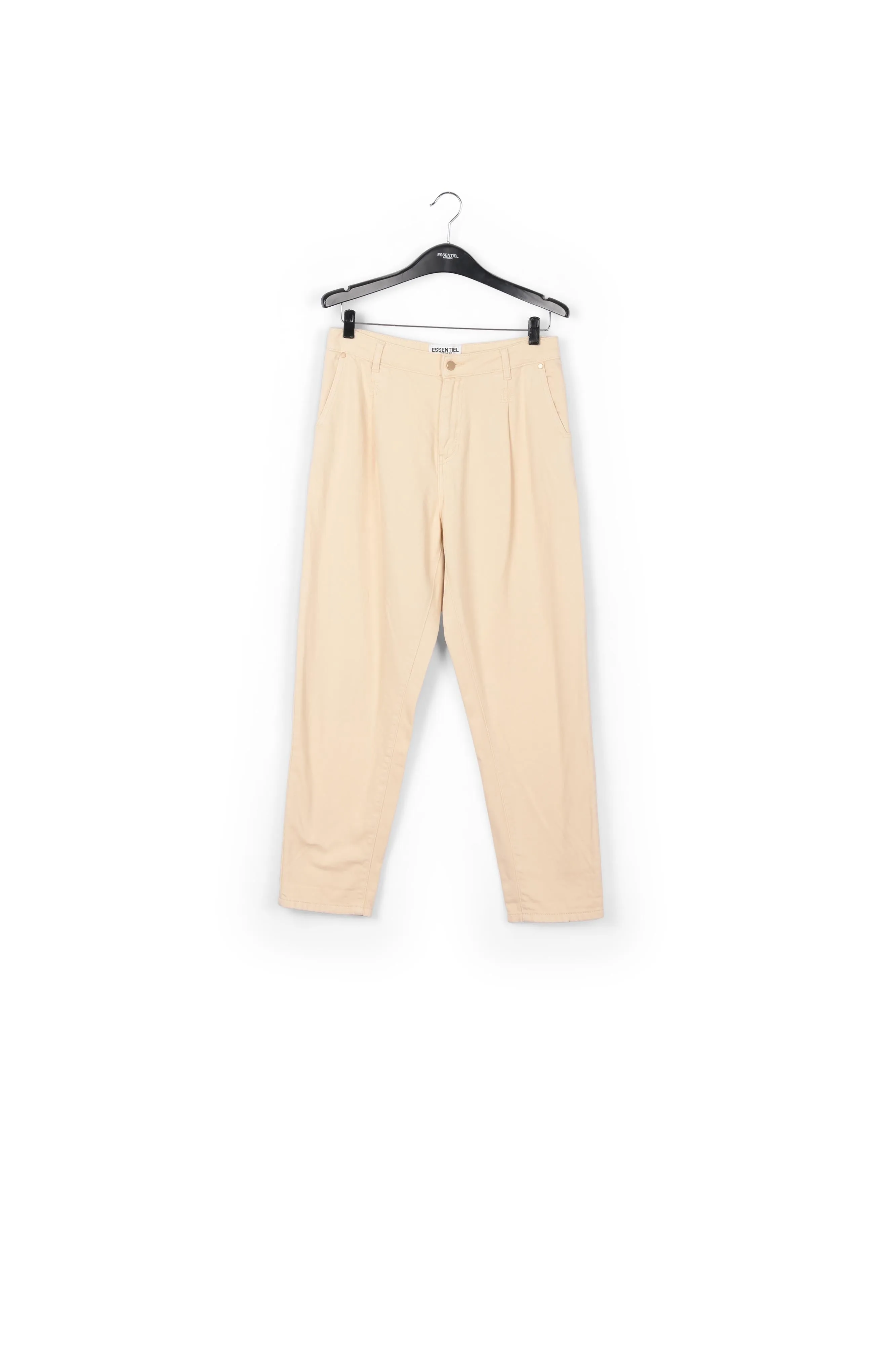 Ecru denim tapered high-rise jeans