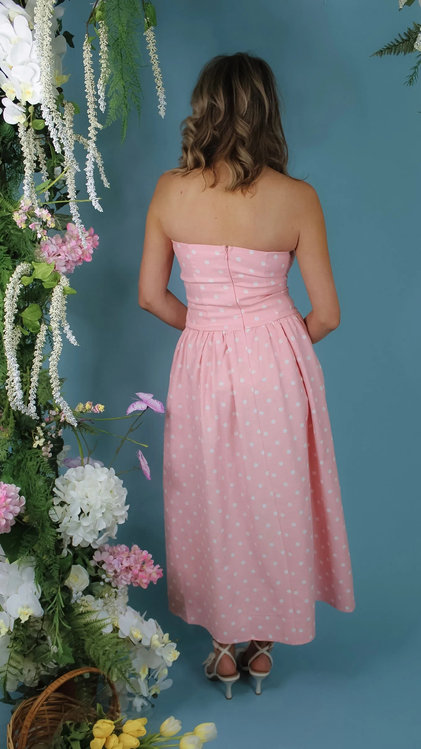 Eliana Pink Polka Dot Dress