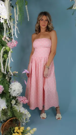 Eliana Pink Polka Dot Dress