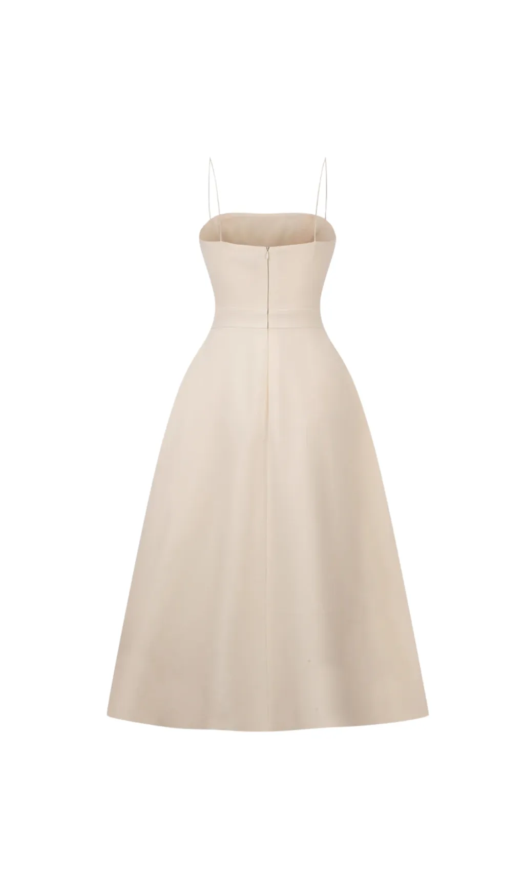 Elio button-embellished Midi Dress in cream