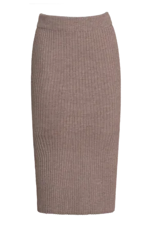 Eva Ribbed Midi Skirt | Camel