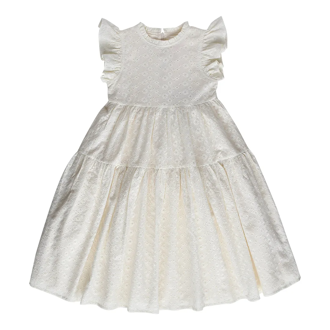 evangeline dress - cream broderie anglaise