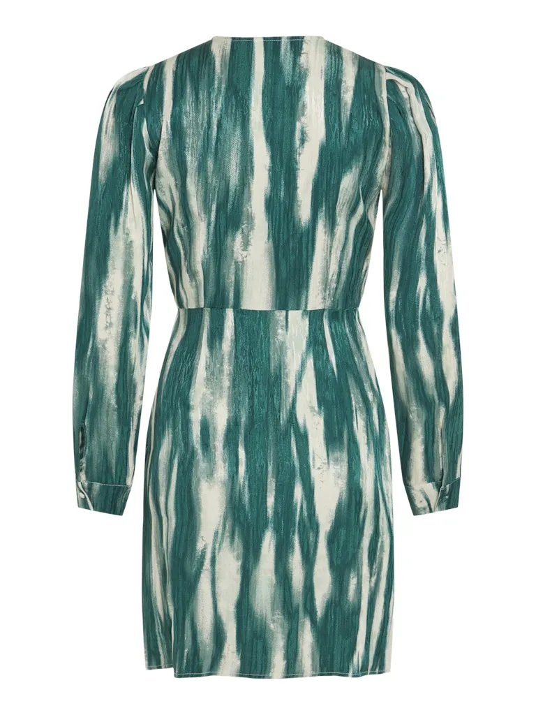 Exina V Neck Short Dress | Rain Forest