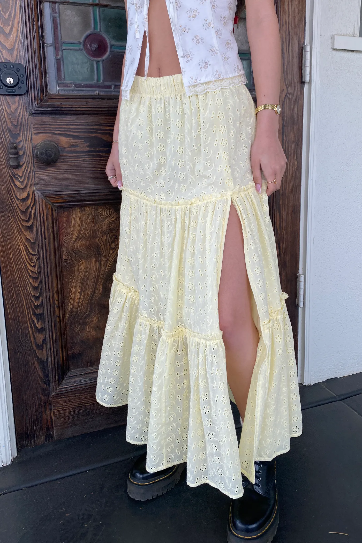 Eyelet Maxi Skirt