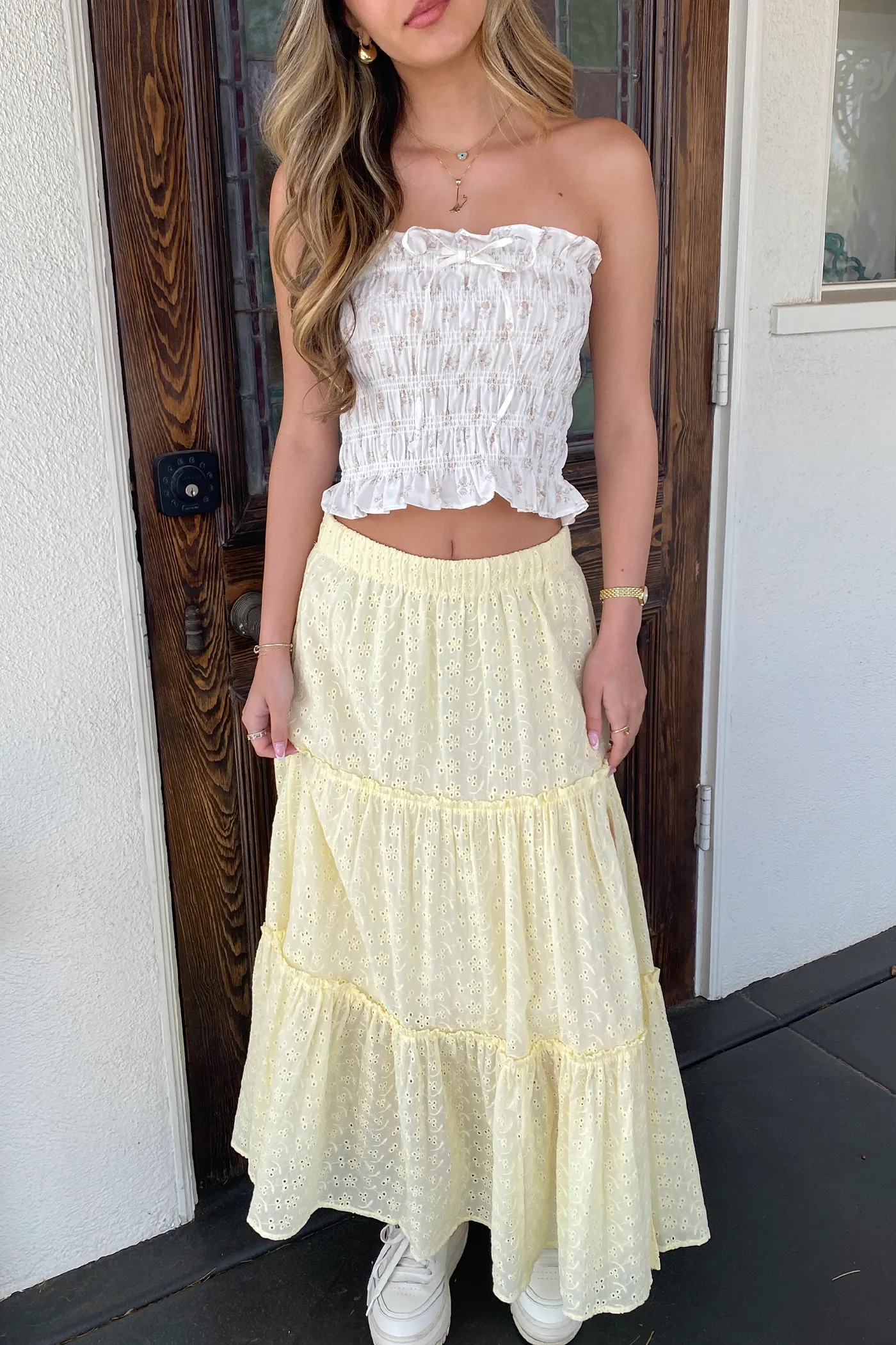 Eyelet Maxi Skirt